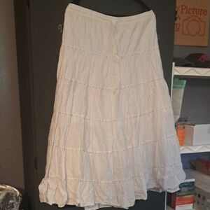 Relativity Cream Tiered A-Line Skirt